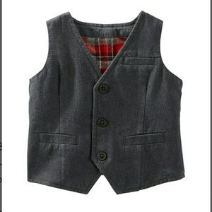Oshkosh herringbone flannel vest